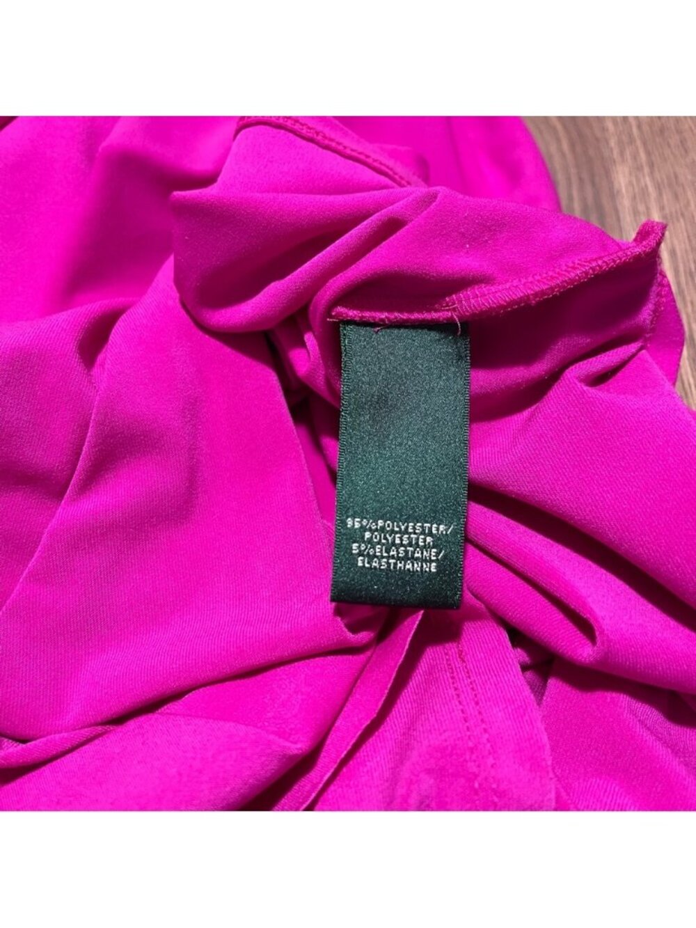 Lauren Ralph Lauren Magenta Wrap-Style Sleeveless‎ Dress Women’s 8 Petite - Picture 9 of 9